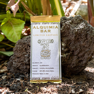 Alquimia Bar packaging with natural background